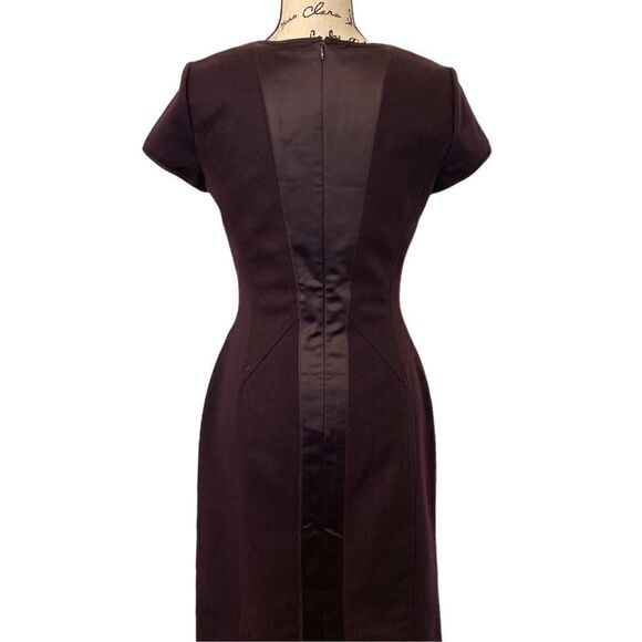 Club Monaco Women's Plum Wool Blend Short Sleeve Sheath Dress Size 6 - Picture 4 of 6
